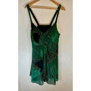 Womens Green Tropical Leaf Print  CACIQUE one piece Size XL